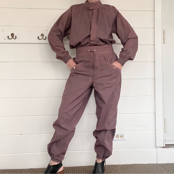 Athleta Pants - Athleta x Alicia Keys Plum/ Mauve Windbreaker Jumpsuit. Size 8. 